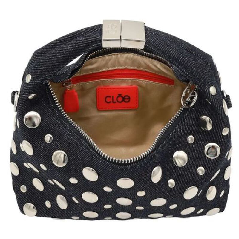 Bolsa Cloe Hobo Mini Denim Con Estoperoles Colo... image number null
