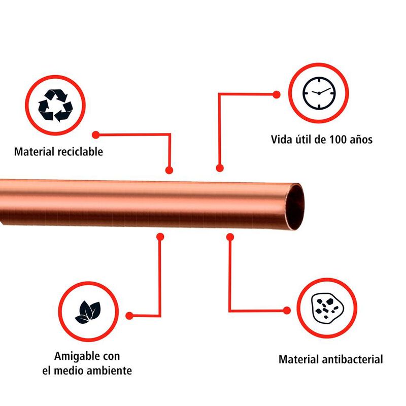 Tubo De Cobre Tipo &rdquo;n&rdquo; Tramo De 3.05 M 1/2&rdquo;, 25... image number null