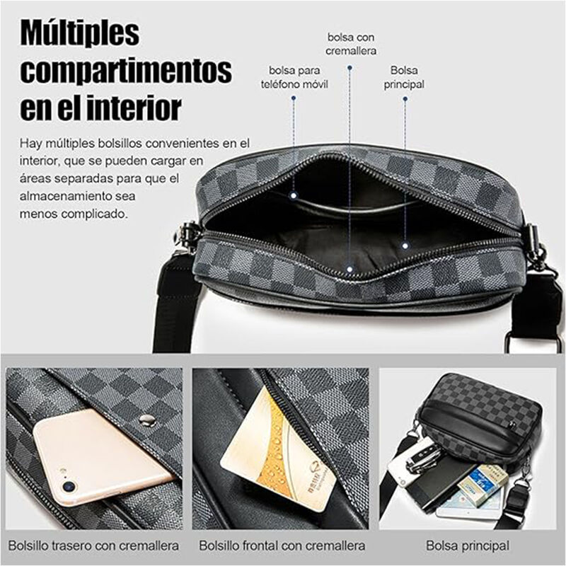 Bolso Bandolera de Cuero Crossbody para Hombres image number null