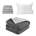 Edred&oacute;n Doble Vista Rogga Individual Gris Perla-gris Oxford + 1 Juego De S&aacute;banas Royal + Almohada Royal