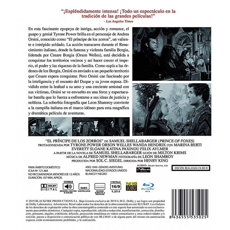 El Pr&iacute;ncipe De Los Zorros [blu-ray] (1949) Prin... image number null