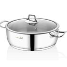 Cacerola Saflon De 4,7 l De Acero Inoxidable Con Tapa De Vidrio