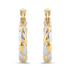 Arracadas De Oro Amarillo Y Blanco 14k (16.3mm Aprox)