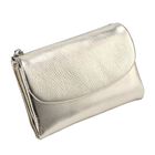 Cartera Atlodas 13,5 &times; 10 &times; 3 cm Cuero Con Textura De Guijarro, Rfid, Acabado Dorado