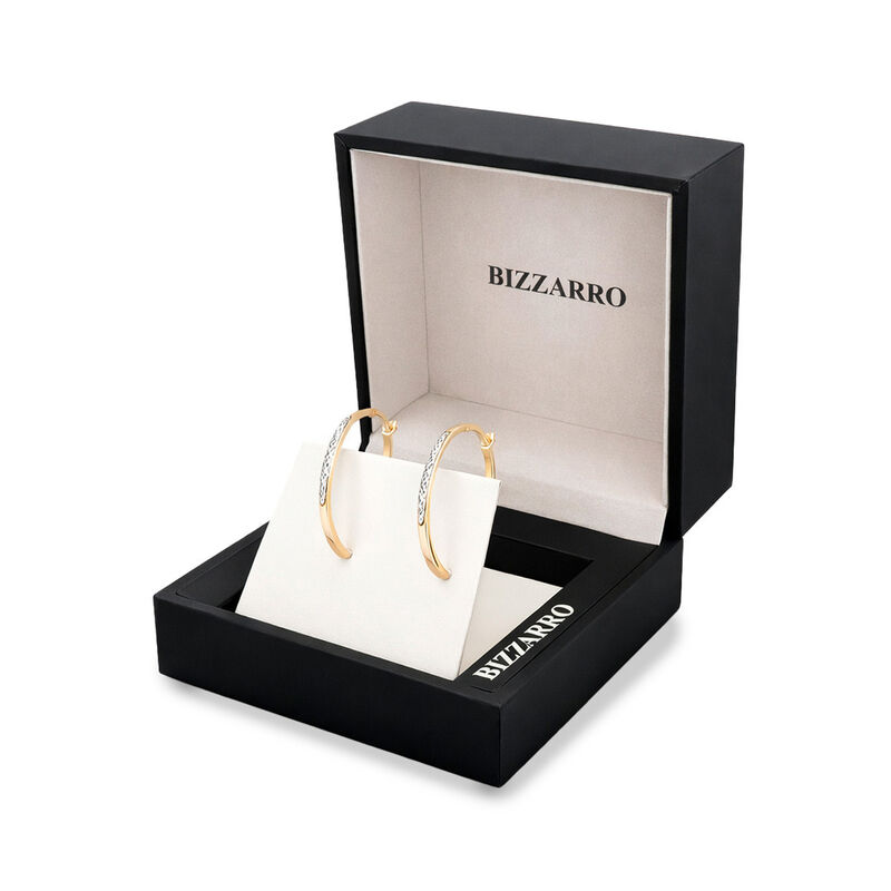 Arracadas Oro 10k Con Platinado 21 mm | Bizzarr... image number null