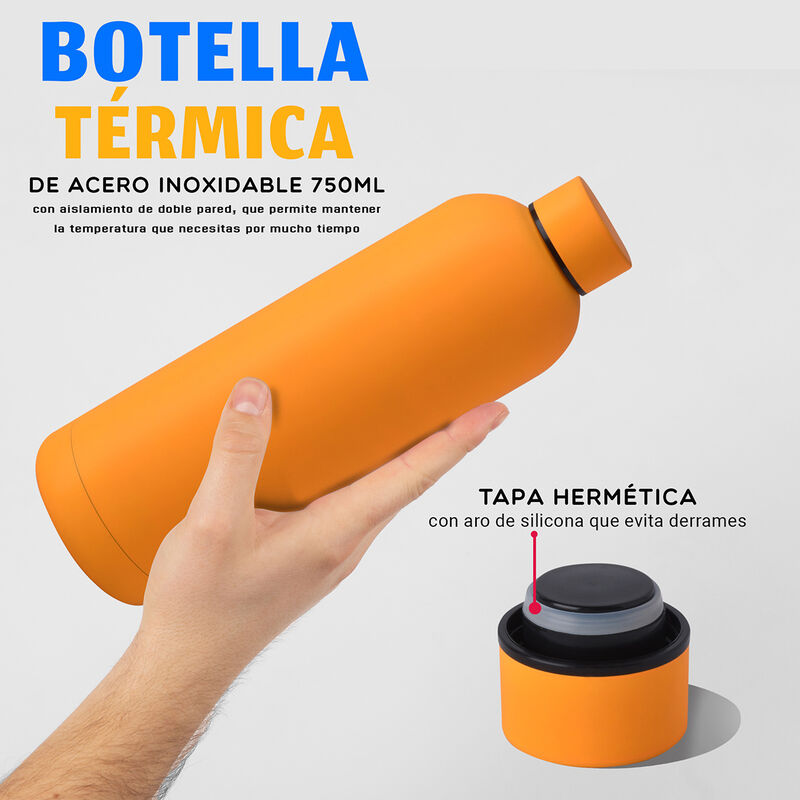 Botella termo de acero inoxidable doble pared A... image number null