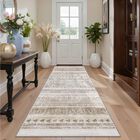 Alfombra Corredor Art&tuft 152 cm Lavable Antideslizante Color Marr&oacute;n