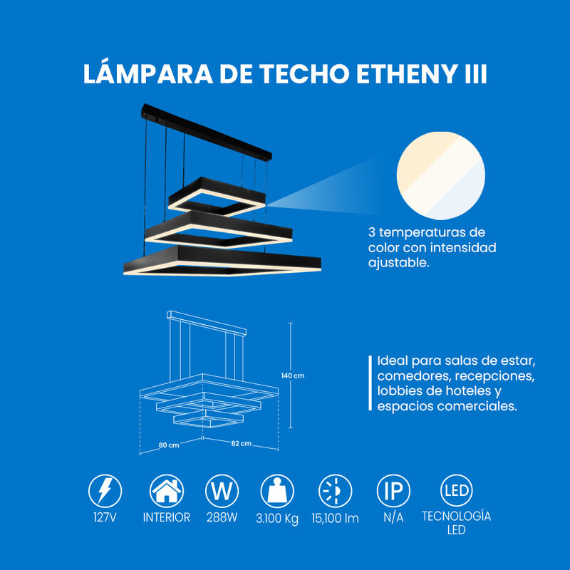 mil luces L&aacute;mpara de Techo ETHENY III image number null