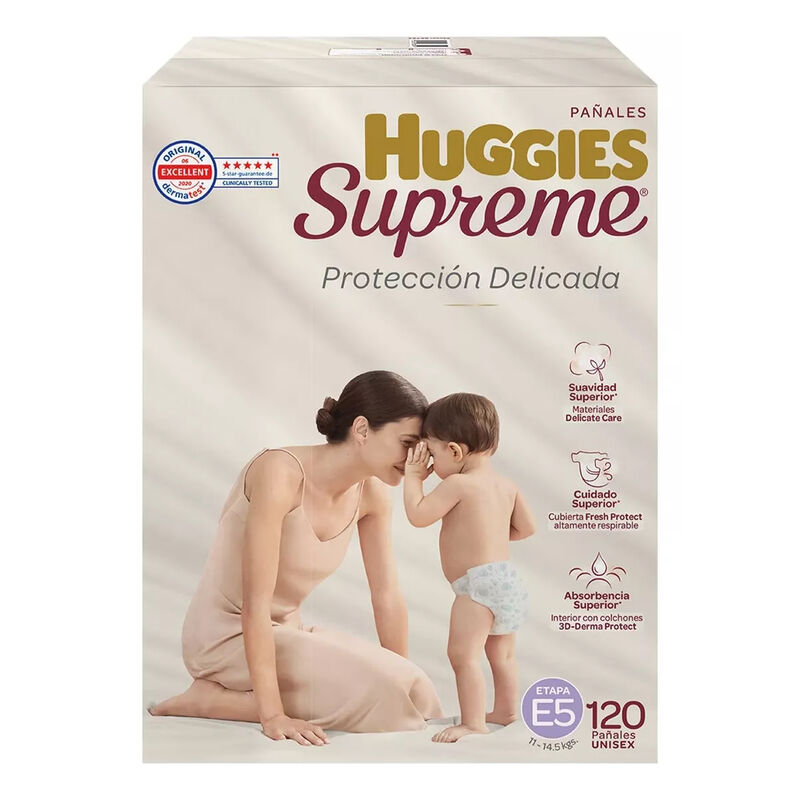 Pa&ntilde;ales Huggies Supreme  Etapa 5 Unisex 120pz image number null