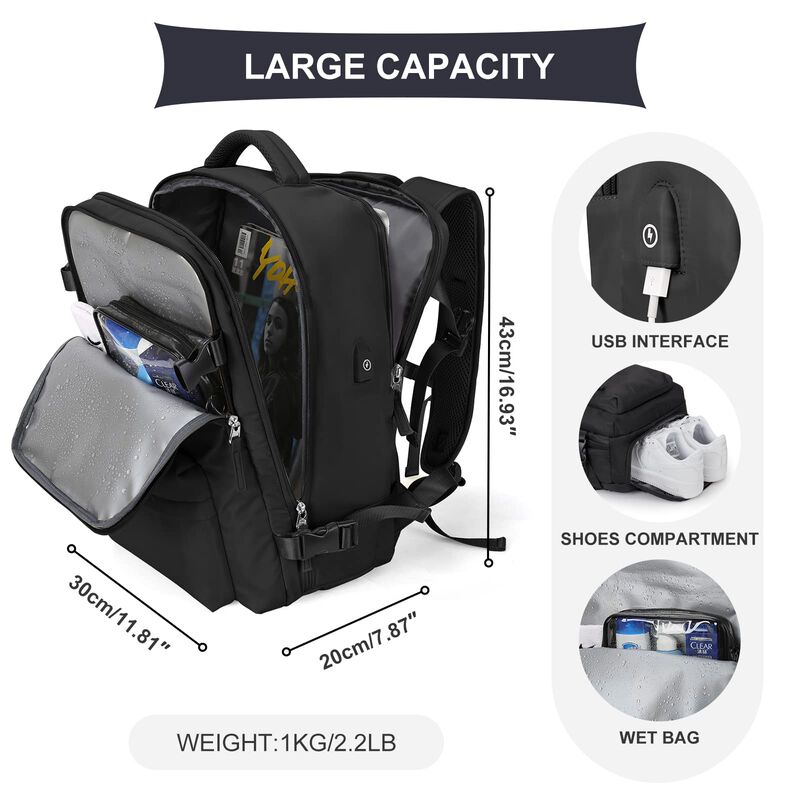 Mochila De Viaje Coowoz Airline Approved, Imper... image number null