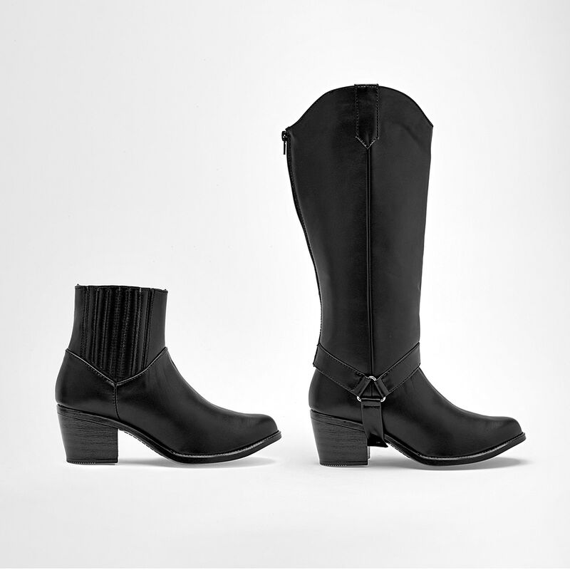 Moramora Bota con peluche para mujer negro, dos... image number null