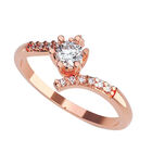 Anillo de Compromiso en Oro Rosa 14K con Circonia -  Talla:7/ M426-14R-CZ-7