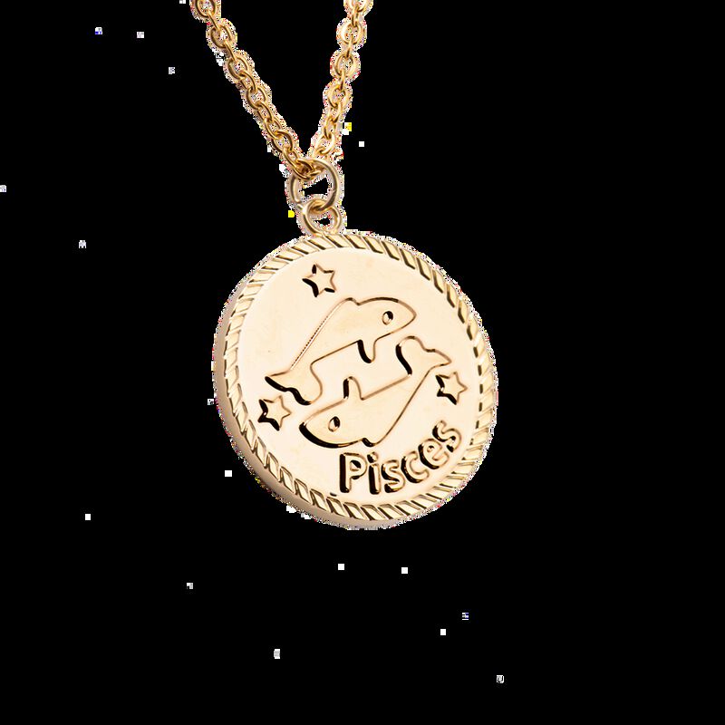 Collar Signo Zodiacal Hor&oacute;scopo, Ba&ntilde;o Oro 18k R... image number null
