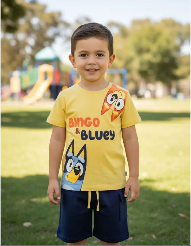 Conjunto Bluey Y Bingo Para Ni&ntilde;os I Short Y Pla... image number null