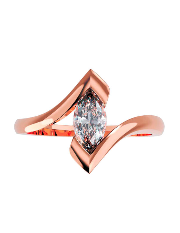 Anillo de Compromiso en Oro de 10K con Circonia... image number null