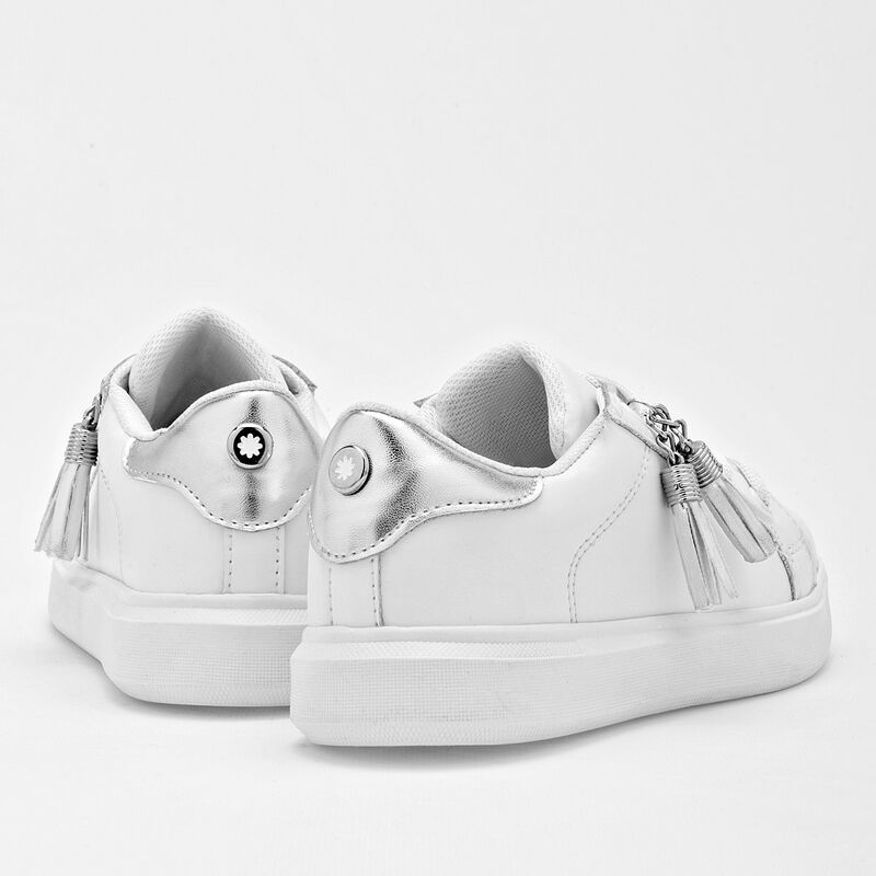 Moramora Tenis Para Ni&ntilde;a Blanco Plata Cod 13257... image number null