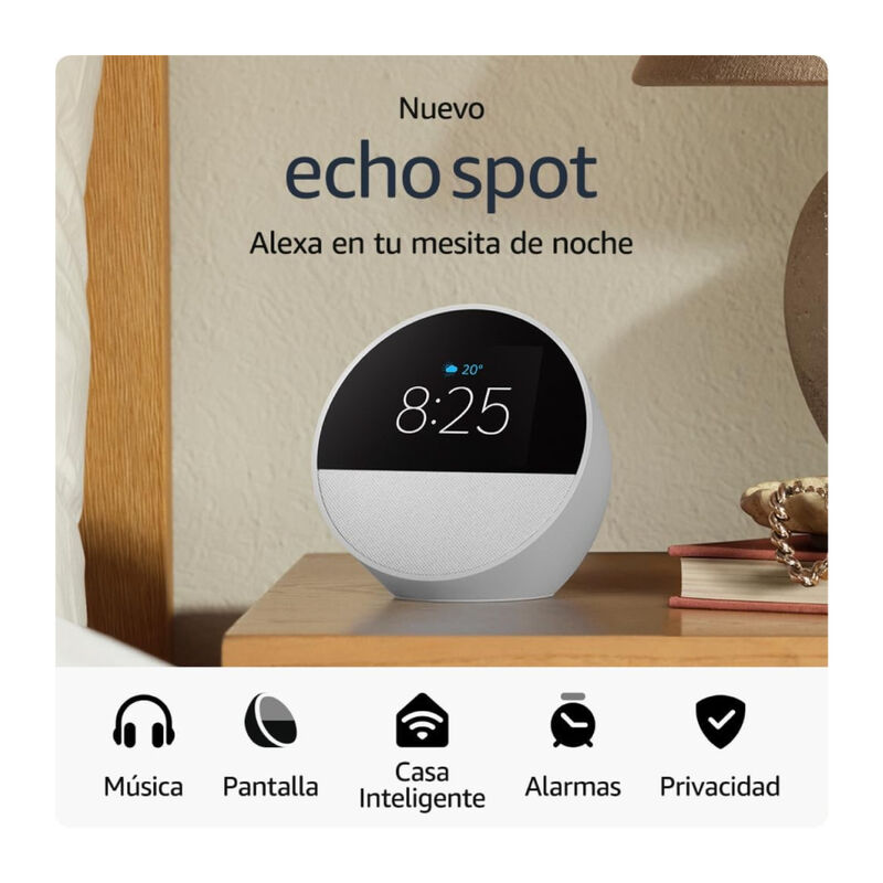 Alexa Echo Spot despertador inteligente con son... image number null