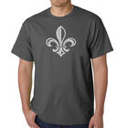 Camiseta Word Art Para Hombre - Fleur de Lis - Gris