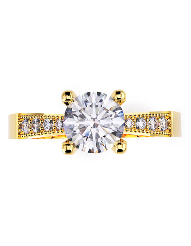 Anillo de Compromiso de 14K con Circonia Talla ... image number null