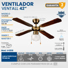 Igoto Ventilador De Techo Para Interior 42 Ventall V4208