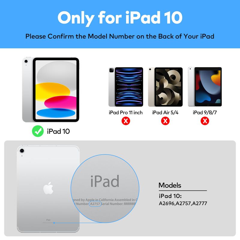 Funda De Teclado Runelk Compatible Con Ipad 10t... image number null