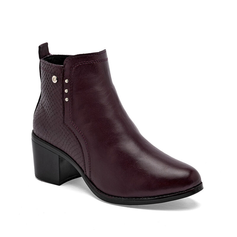 Moramora Bot&iacute;n para mujer vino, piel de borrego image number null