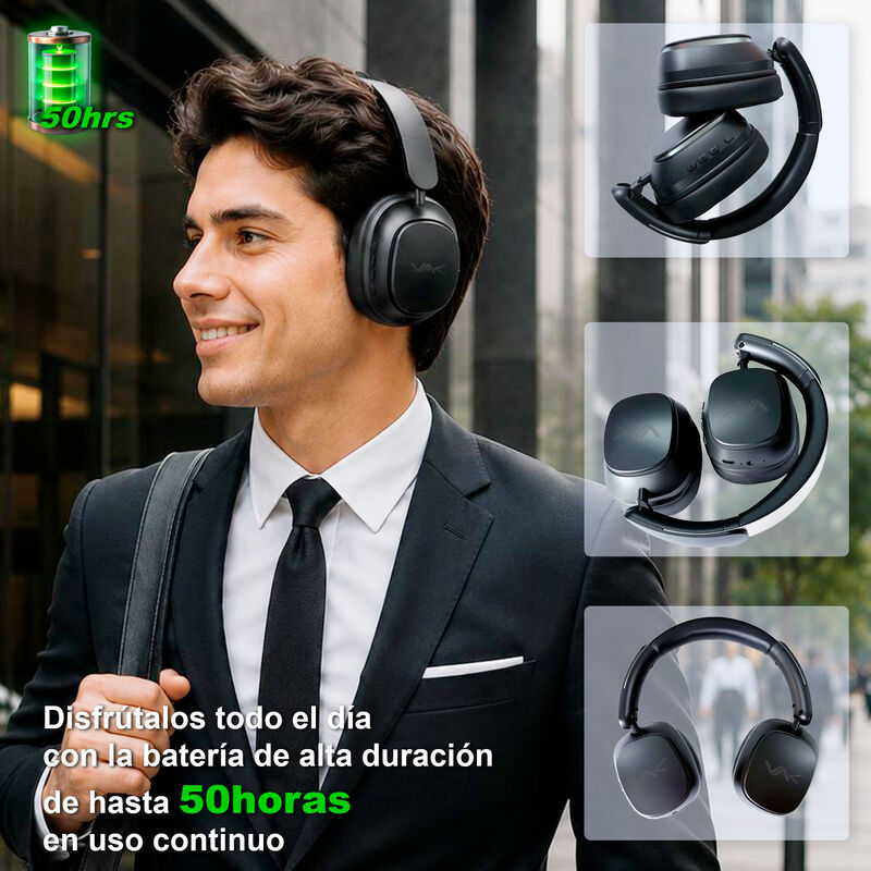 Aud&iacute;fonos Vak T20 Bluetooth ANC Siri Game Bass ... image number null