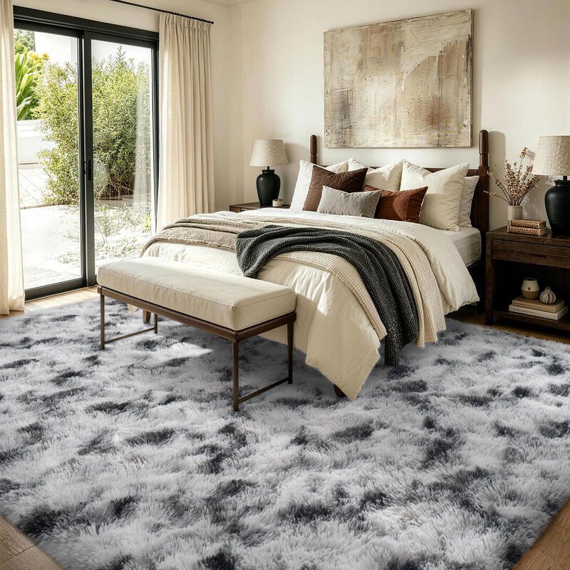 Alfombra Finr&eacute;c Home 183x274 cm Negra Y Blanca ... image number null