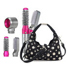 Kit Bolsa Cloe Mini Denim Con Estoperoles + Cepillo Estilizador 3 En 1