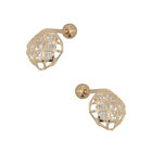 Broqueles De Oro Amarillo De 14k  Con Zirconia