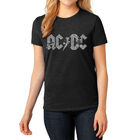 Camiseta Mezcla Premium Word Art Para Mujer - AC/DC- Negro