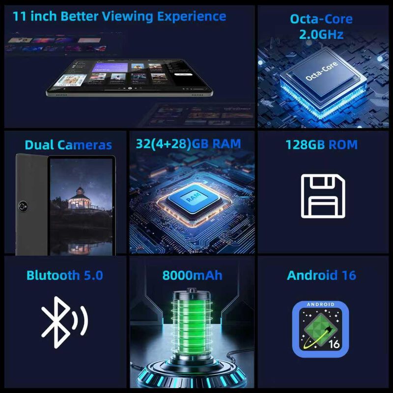Tablet Colorroom 11 Pulgadas Android 16 128 gb ... image number null