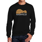 Sudadera De Cuello Redondo Word Art Para Hombre - Guitarra de Nashville - Negro