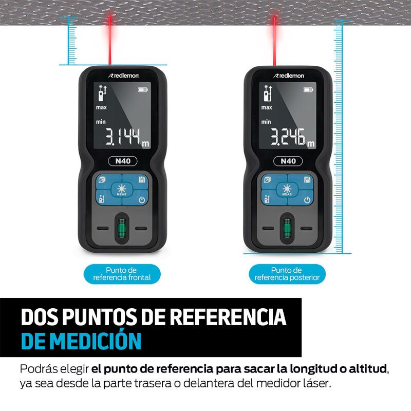 Medidor L&aacute;ser de 40 Metros Mide la Longitud, Al... image number null