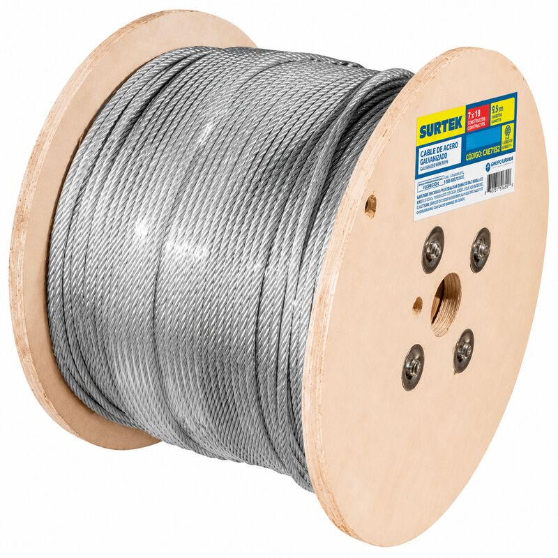 Cable Acero Grillete 7 X 7 Hilos 1/8 X 300m Res... image number null