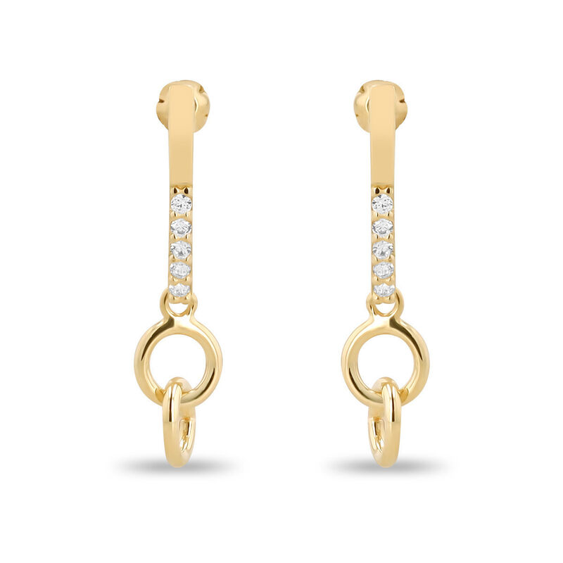 Aretes De Oro Amarillo 10k Con Zirconias image number null