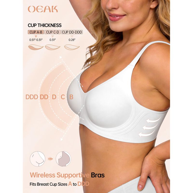 Sujetador OEAK Wireless Jelly 34B Sin Aros, Bla... image number null