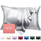 Funda De Almohada De Seda Bytb, 100% Seda De Morera, Tama&ntilde;o King, Gris