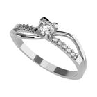 Anillo de Compromiso de 14K con Diamante de Laboratorio 0.20 CT F VS1 Talla 8 ORO BLANCO 14K&ndash; / FJ828-20-14W-LG-8