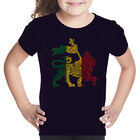 Camiseta Word Art Para Ni&ntilde;a - Le&oacute;n Rasta &middot; One Love - Negro