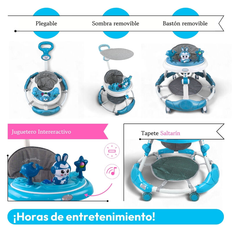 Andadera C/ Tapete Saltar&iacute;n Conejo Musical Mod.... image number null