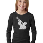 Camiseta De Manga Larga Word Art Para Ni&ntilde;a - Cl&aacute;sicos del Jazz - Negro