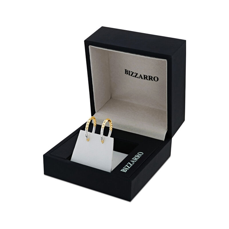 Arracadas De Oro Amarillo Y Blanco 10K (15 Mm A... image number null