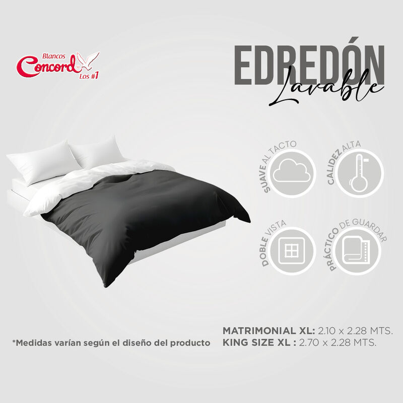 EDREDON DE PLUMA SUAVE KS NEGRO image number null