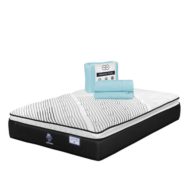 Colch&oacute;n Matrimonial Alaska Spring Air + 1 juego... image number null