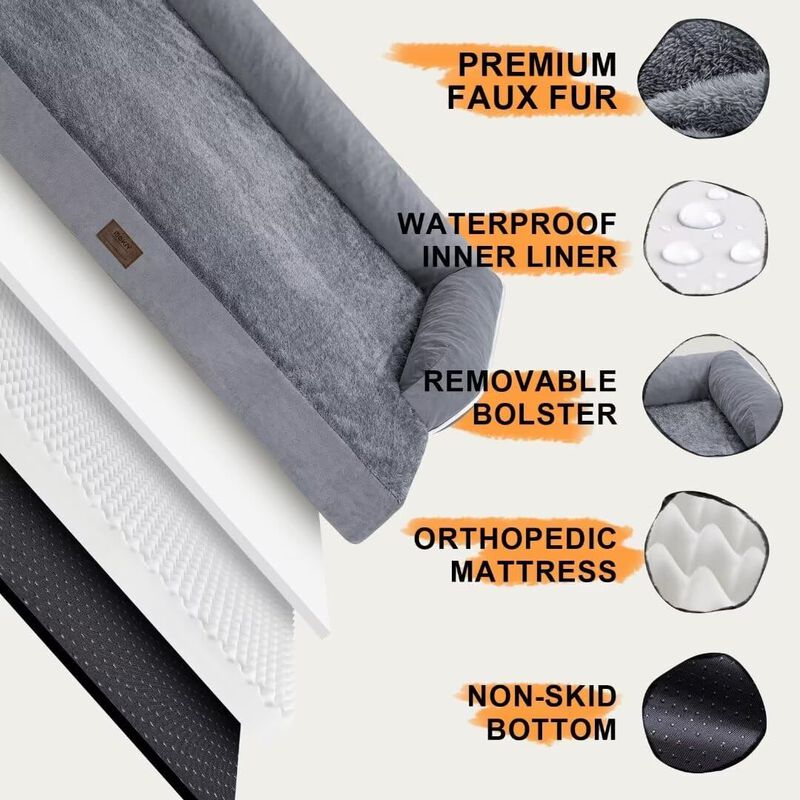 Cama Ortop&eacute;dica Para Perros Mekiy, Impermeable,... image number null