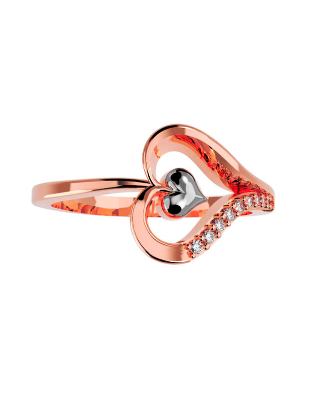 Anillo de Compromiso en Oro Rosa 14K con Circon... image number null