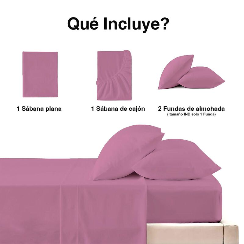 Juego De S&aacute;banas Matrimonial Polo One Morado Li... image number null