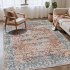 Alfombra De &Aacute;rea Rugxara 122x152 cm Coral Azul Lavable