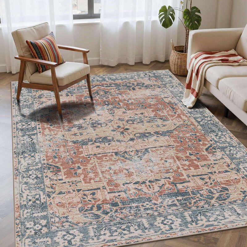 Alfombra De &Aacute;rea Rugxara 122x152 cm Coral Azul ... image number null